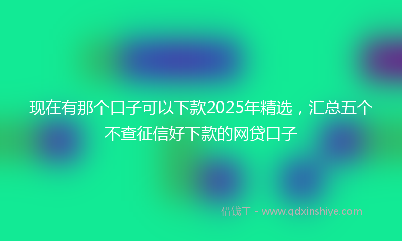 现在有那个口子可以下款2025年精选，汇总五个不查征信好下款的网贷口子