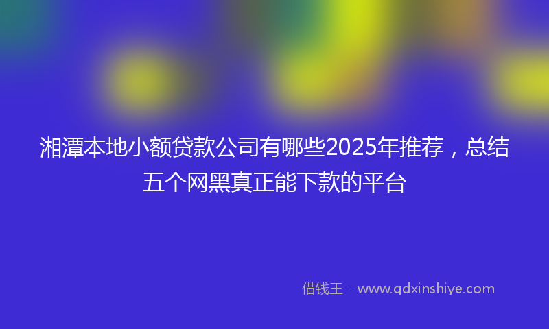 湘潭本地小额贷款公司有哪些2025年推荐，总结五个网黑真正能下款的平台
