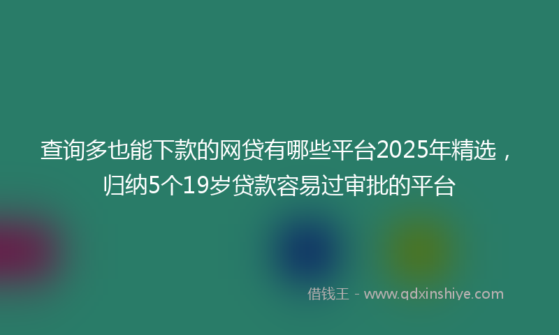 查询多也能下款的网贷有哪些平台2025年精选，归纳5个19岁贷款容易过审批的平台