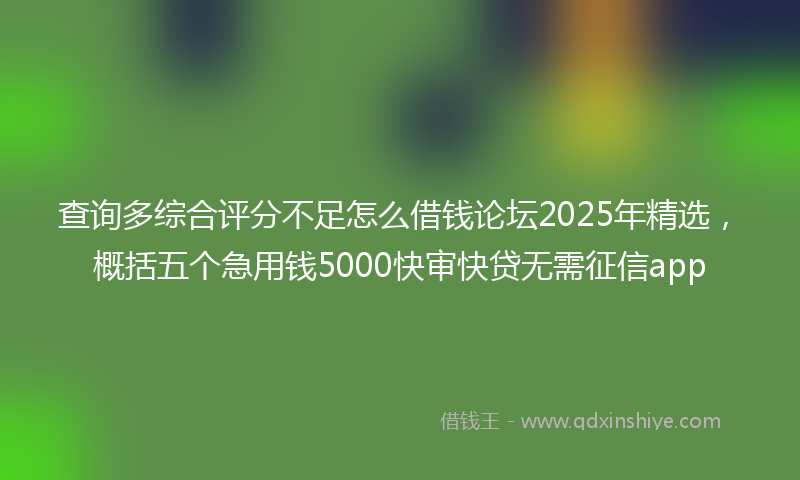 查询多综合评分不足怎么借钱论坛2025年精选，概括五个急用钱5000快审快贷无需征信app