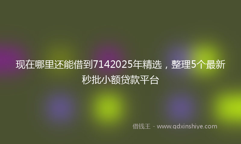 现在哪里还能借到7142025年精选，整理5个最新秒批小额贷款平台