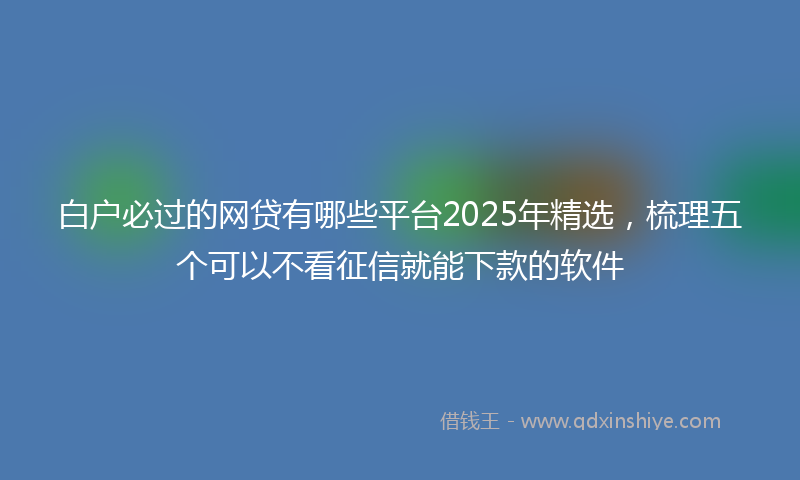 白户必过的网贷有哪些平台2025年精选，梳理五个可以不看征信就能下款的软件