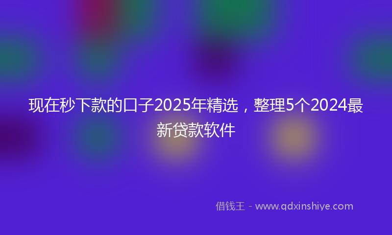 现在秒下款的口子2025年精选，整理5个2024最新贷款软件