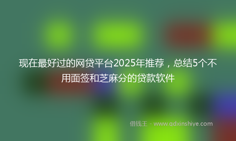现在最好过的网贷平台2025年推荐,总结5个不用面签和芝麻分的贷款软件