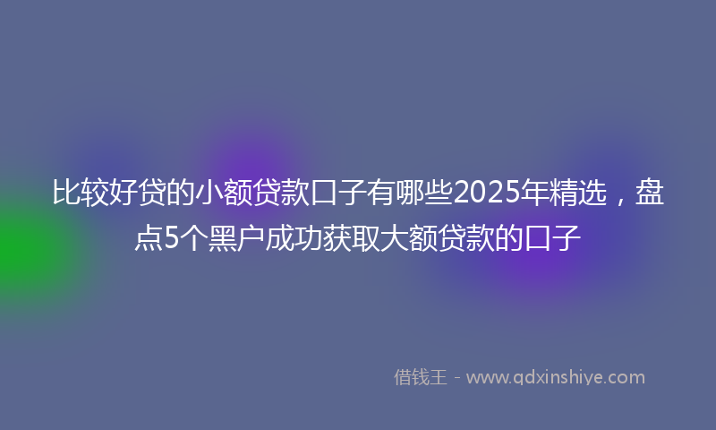 比较好贷的小额贷款口子有哪些2025年精选，盘点5个黑户成功获取大额贷款的口子