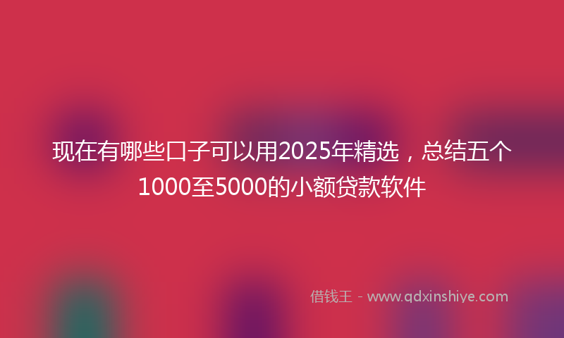 现在有哪些口子可以用2025年精选，总结五个1000至5000的小额贷款软件