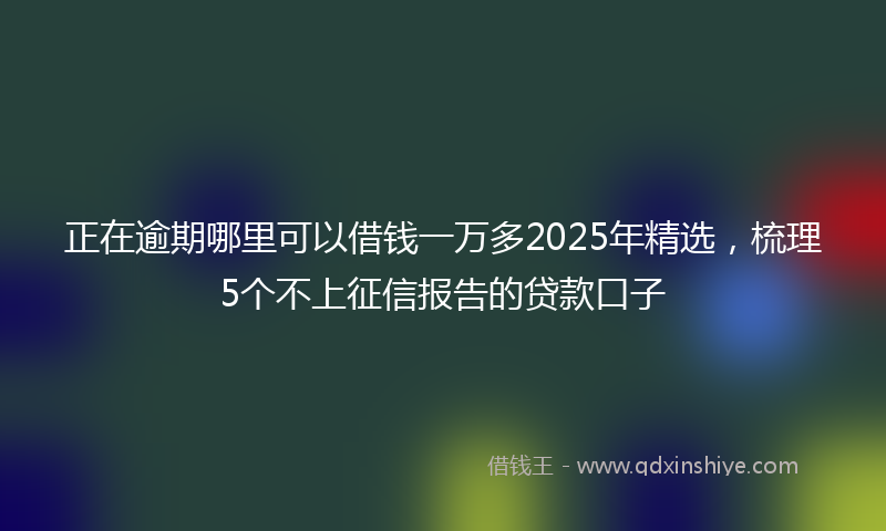 正在逾期哪里可以借钱一万多2025年精选，梳理5个不上征信报告的贷款口子