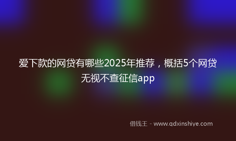 爱下款的网贷有哪些2025年推荐，概括5个网贷无视不查征信app