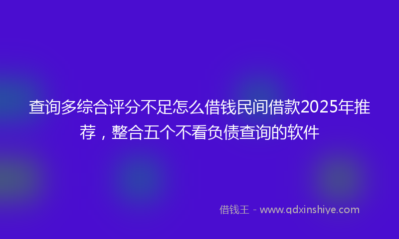 查询多综合评分不足怎么借钱民间借款2025年推荐，整合五个不看负债查询的软件