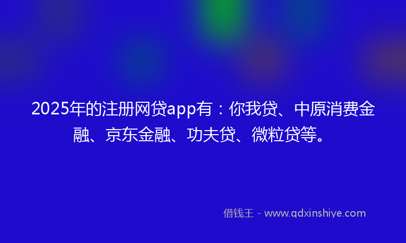 2025年的注册网贷app有：你我贷、中原消费金融、京东金融、功夫贷、微粒贷等。