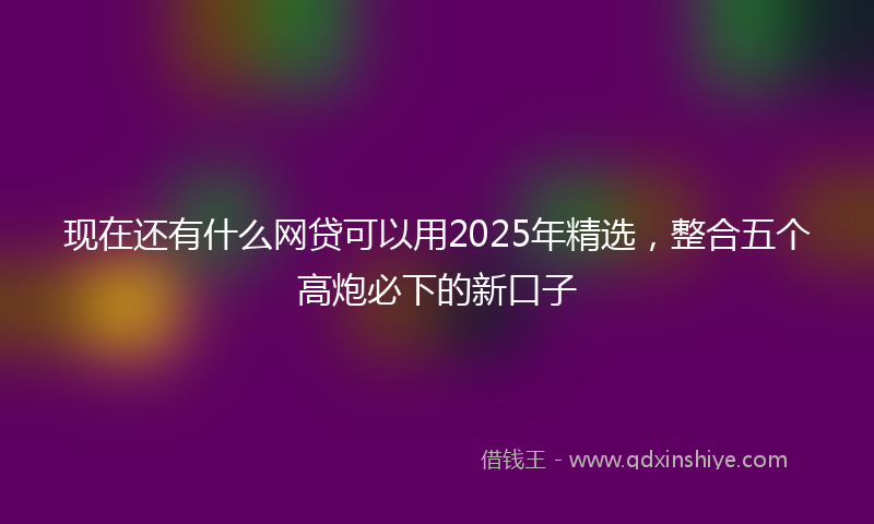 现在还有什么网贷可以用2025年精选，整合五个高炮必下的新口子