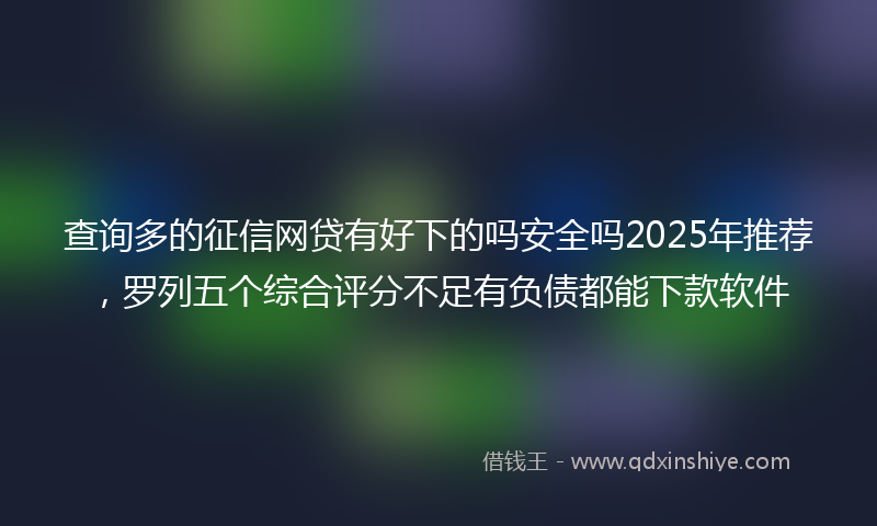 查询多的征信网贷有好下的吗安全吗2025年推荐，罗列五个综合评分不足有负债都能下款软件