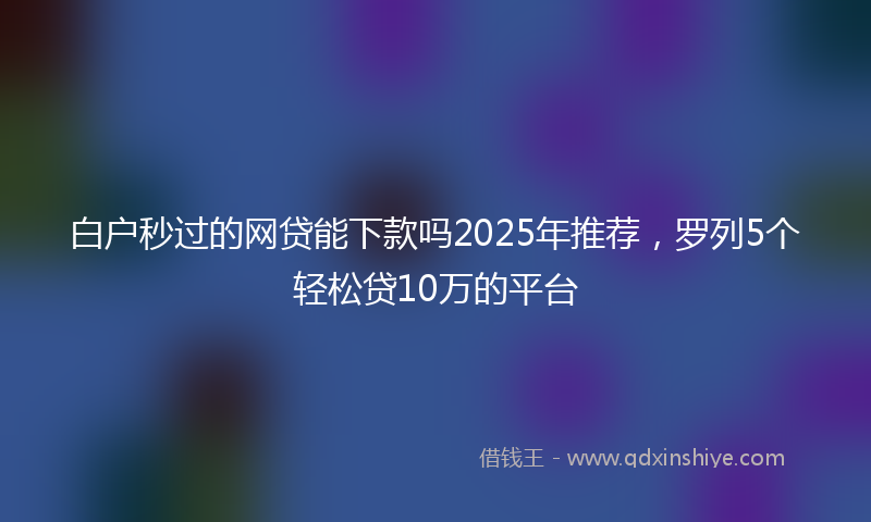 白户秒过的网贷能下款吗2025年推荐，罗列5个轻松贷10万的平台