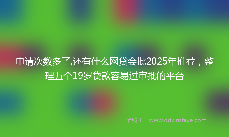申请次数多了,还有什么网贷会批2025年推荐，整理五个19岁贷款容易过审批的平台