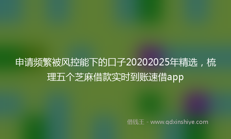 申请频繁被风控能下的口子20202025年精选，梳理五个芝麻借款实时到账速借app