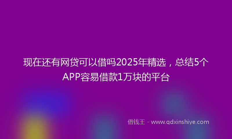 现在还有网贷可以借吗2025年精选，总结5个APP容易借款1万块的平台