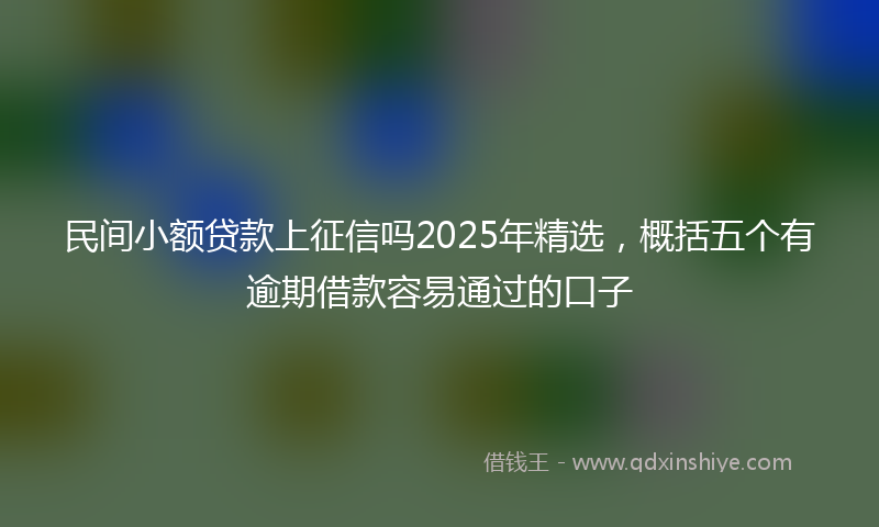 民间小额贷款上征信吗2025年精选，概括五个有逾期借款容易通过的口子