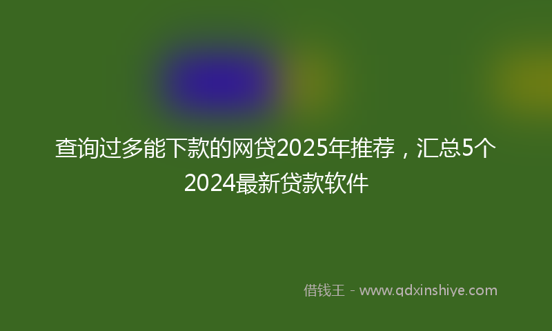 查询过多能下款的网贷2025年推荐，汇总5个2024最新贷款软件