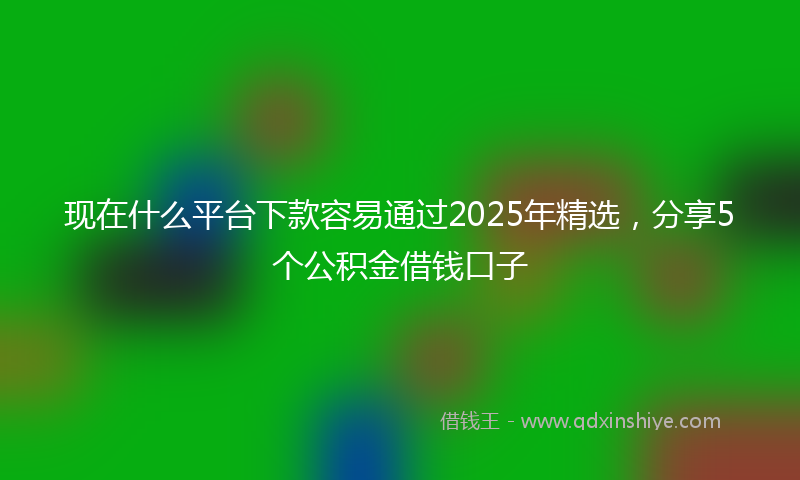 现在什么平台下款容易通过2025年精选，分享5个公积金借钱口子