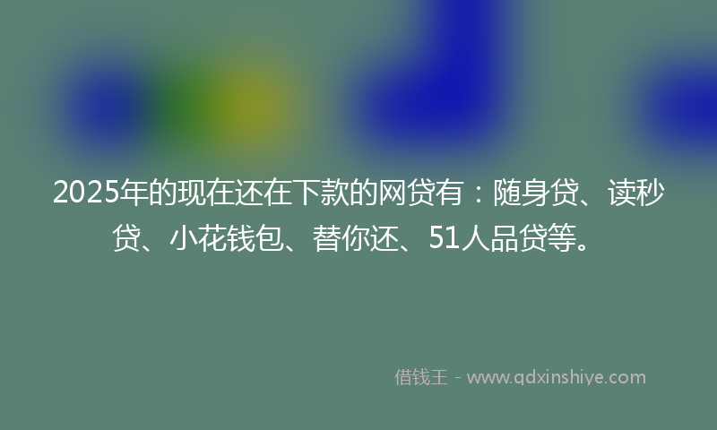 2025年的现在还在下款的网贷有：随身贷、读秒贷、小花钱包、替你还、51人品贷等。