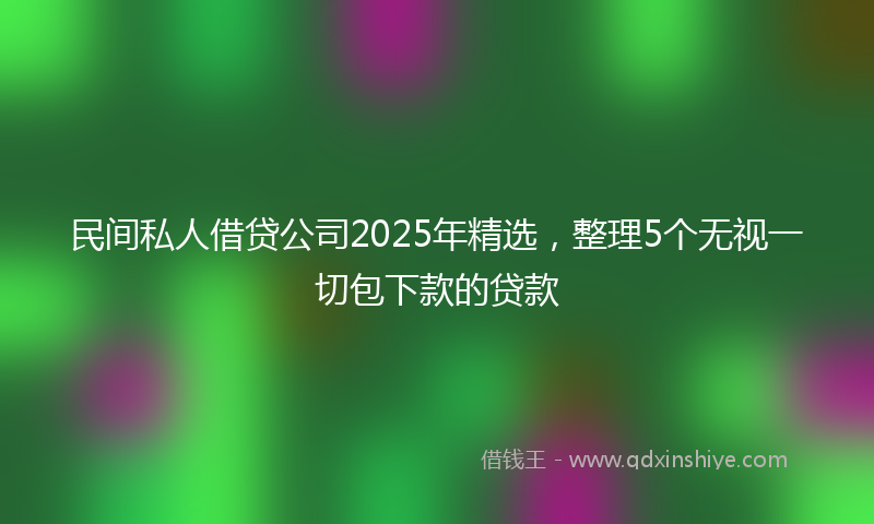 民间私人借贷公司2025年精选，整理5个无视一切包下款的贷款