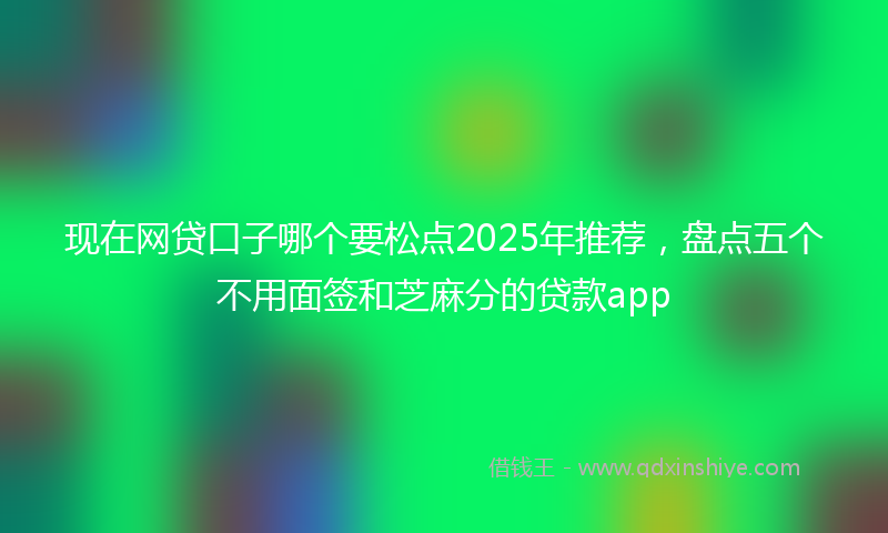 现在网贷口子哪个要松点2025年推荐，盘点五个不用面签和芝麻分的贷款app