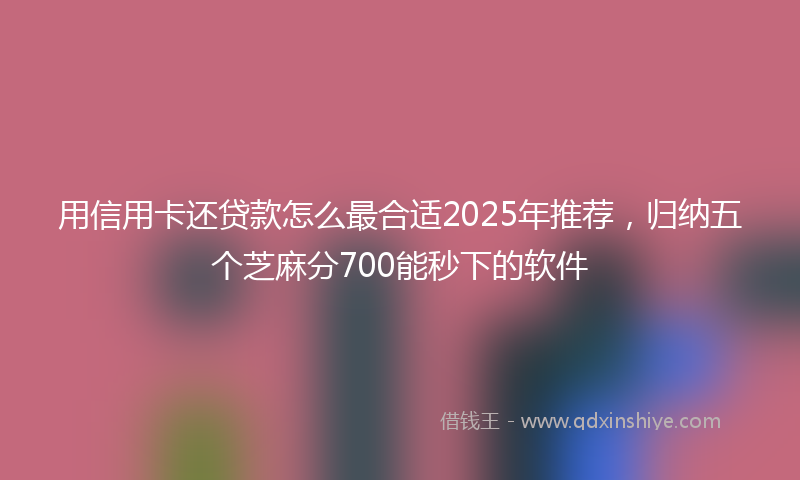 用信用卡还贷款怎么最合适2025年推荐,归纳五个芝麻分700能秒下的软件