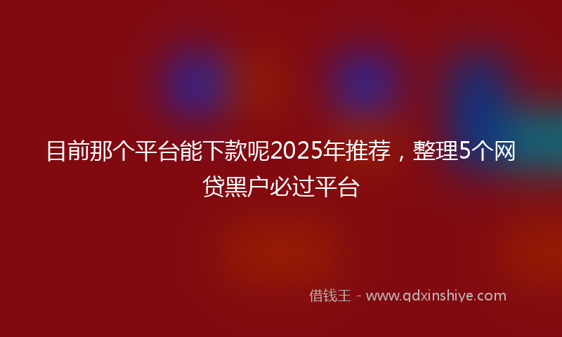 目前那个平台能下款呢2025年推荐，整理5个网贷黑户必过平台
