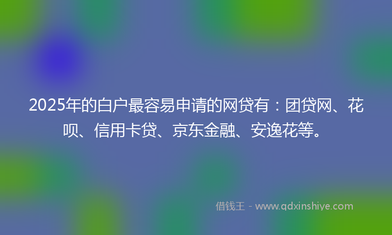 2025年的白户最容易申请的网贷有：团贷网、花呗、信用卡贷、京东金融、安逸花等。