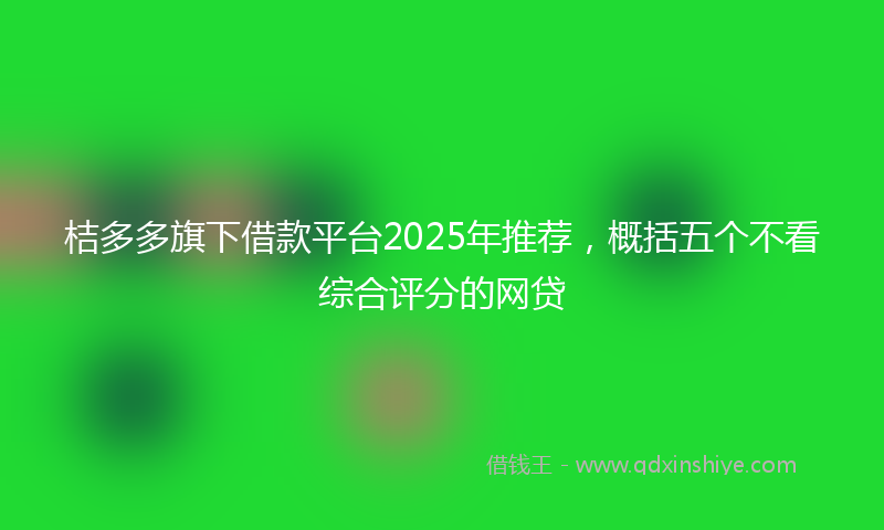 桔多多旗下借款平台2025年推荐，概括五个不看综合评分的网贷