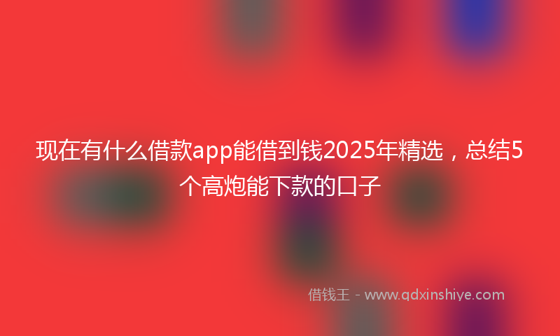 现在有什么借款app能借到钱2025年精选,总结5个高炮能下款的口子