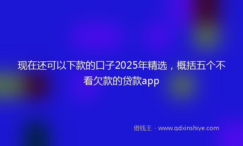 现在还可以下款的口子2025年精选，概括五个不看欠款的贷款app