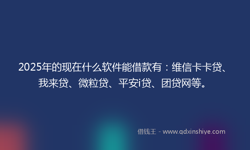 2025年的现在什么软件能借款有：维信卡卡贷、我来贷、微粒贷、平安i贷、团贷网等。