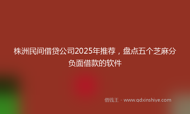 株洲民间借贷公司2025年推荐,盘点五个芝麻分负面借款的软件