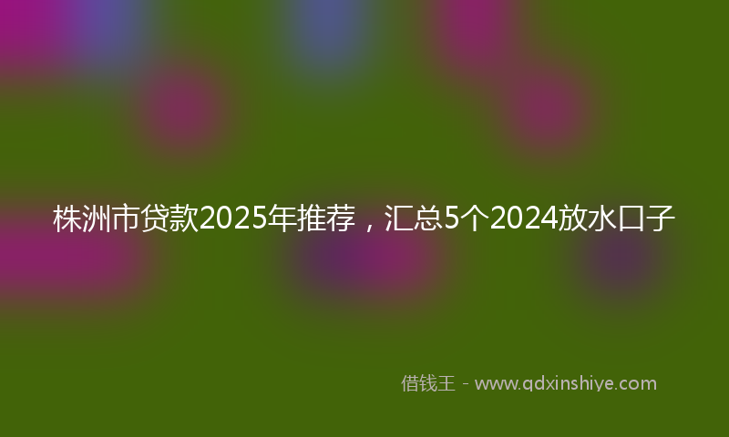 株洲市贷款2025年推荐,汇总5个2024放水口子