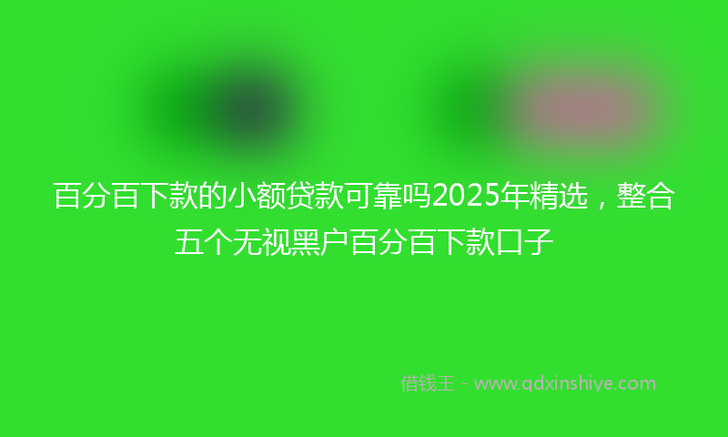 百分百下款的小额贷款可靠吗2025年精选，整合五个无视黑户百分百下款口子