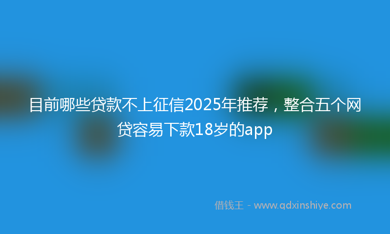 目前哪些贷款不上征信2025年推荐，整合五个网贷容易下款18岁的app