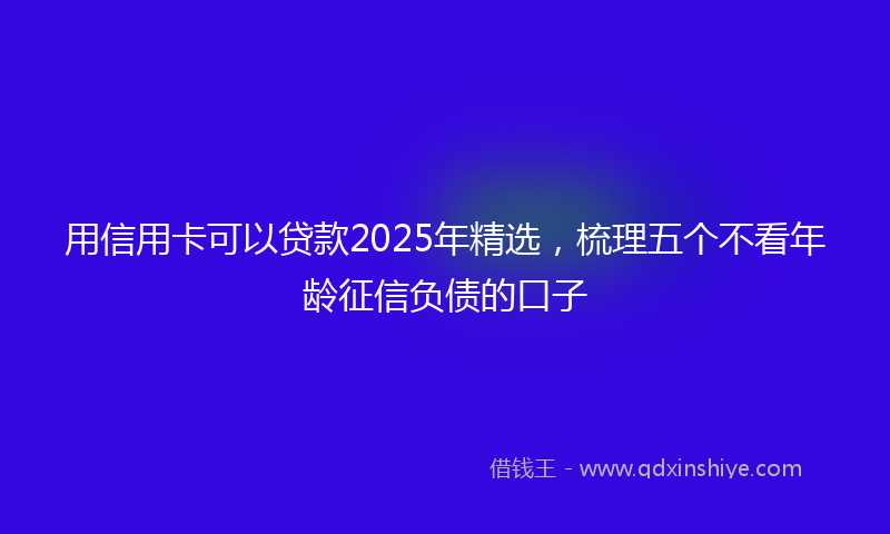 用信用卡可以贷款2025年精选，梳理五个不看年龄征信负债的口子