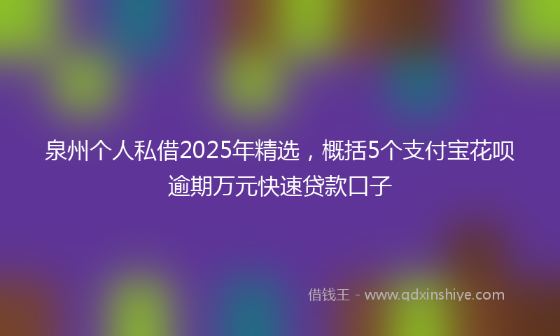 泉州个人私借2025年精选，概括5个支付宝花呗逾期万元快速贷款口子