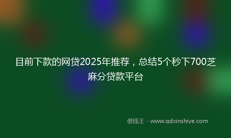 目前下款的网贷2025年推荐，总结5个秒下700芝麻分贷款平台