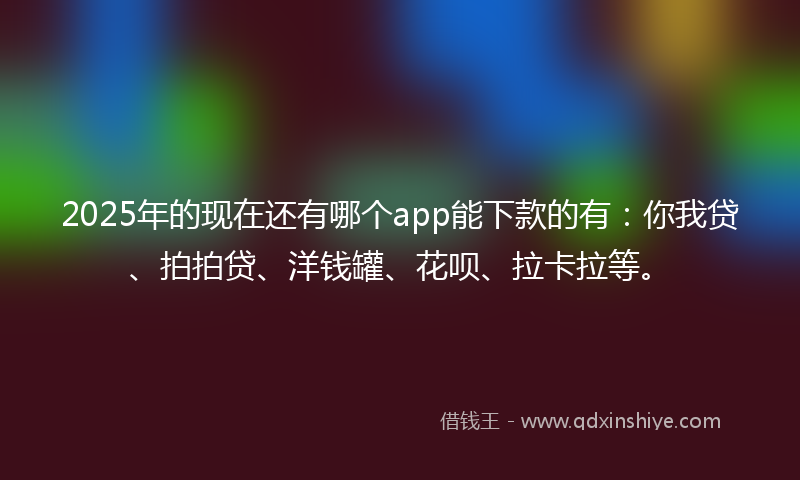 2025年的现在还有哪个app能下款的有：你我贷、拍拍贷、洋钱罐、花呗、拉卡拉等。