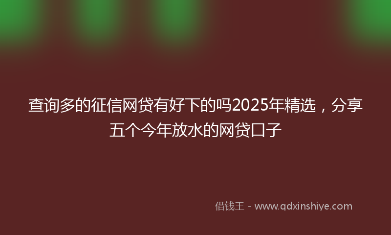 查询多的征信网贷有好下的吗2025年精选，分享五个今年放水的网贷口子