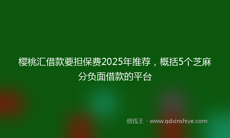 樱桃汇借款要担保费2025年推荐，概括5个芝麻分负面借款的平台