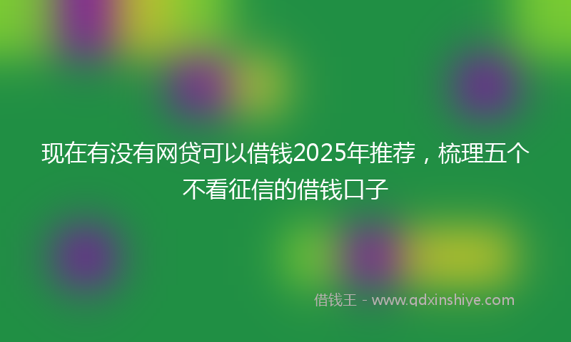 现在有没有网贷可以借钱2025年推荐，梳理五个不看征信的借钱口子
