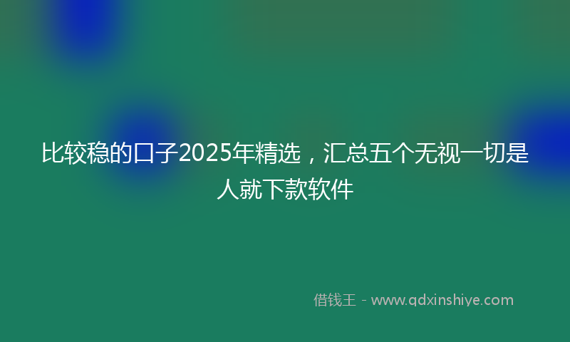 比较稳的口子2025年精选，汇总五个无视一切是人就下款软件