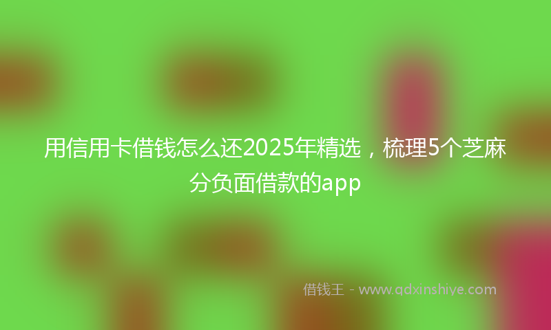 用信用卡借钱怎么还2025年精选,梳理5个芝麻分负面借款的app