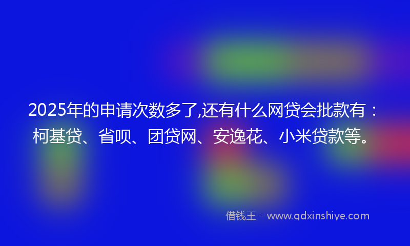 2025年的申请次数多了,还有什么网贷会批款有：柯基贷、省呗、团贷网、安逸花、小米贷款等。