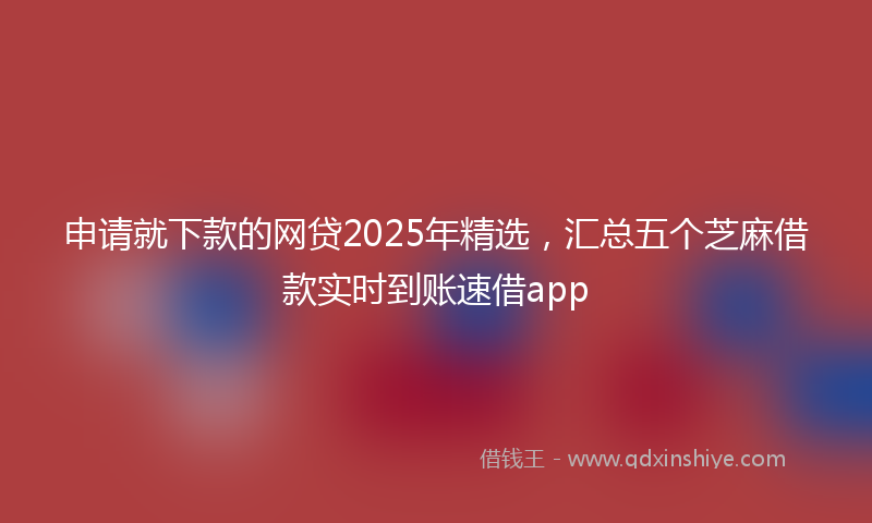 申请就下款的网贷2025年精选，汇总五个芝麻借款实时到账速借app