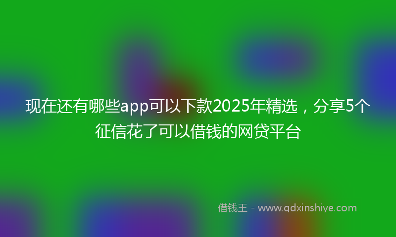 现在还有哪些app可以下款2025年精选,分享5个征信花了可以借钱的网贷平台