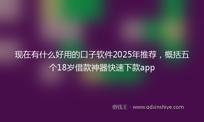 现在有什么好用的口子软件2025年推荐，概括五个18岁借款神器快速下款app